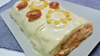 Rollo de Patata relleno de atún receta sin horno [upl. by Peer314]