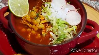 POZOLE ROJO DE POLLO SUPER FÁCIL [upl. by Fullerton]