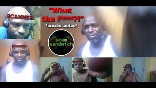 Scammer FREAKS OUT And DESTROYS His Own Laptop When EXPOSED [upl. by Neelyaj]