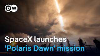 SpaceX launches Polaris Dawn mission with allcivilian crew  DW News [upl. by Arbuckle]