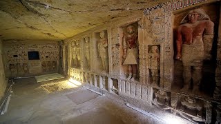 Untouched 4400yearold tomb discovered at Saqqara Egypt [upl. by Ecinnej]