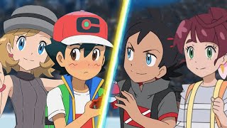 Pokémon Battle Ash and Serena Vs Goh and Chloe [upl. by Shotton]