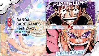 One Piece Card Game Bandai Card Games Fest Manila Swiss Round 1 P Luffy vs B Doflamingo OP09 [upl. by Erastes934]