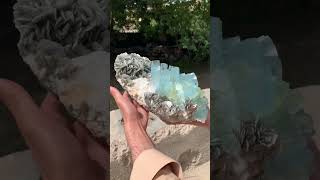 Aquamarine Crystals Cluster on Muscovite with Apatite From Pakistan aquamarine minerals crystals [upl. by Cowan]