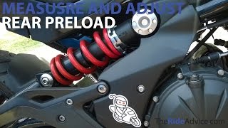 How to Measure and Adjust Rear Preload  Adjust Motorcycle Suspension [upl. by Swanson]