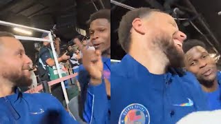 Stephen Curry hilarious moment with Anthony Edwards after winning Gold Medal [upl. by Adnawyt215]