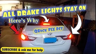 ALL BRAKE LIGHTS STAY ON HERES A QUICK FIX DIY [upl. by Sharman]