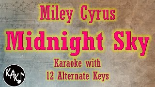 Midnight Sky Karaoke  Miley Cyrus Instrumental Lower Higher Male Original Key [upl. by Adnylg]