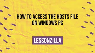 How to access the hosts file on Windows 1011 [upl. by Tiphany]