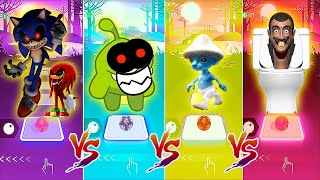 Sonic Exe Knuckles Exe vs Om Nom Exe vs Skibidi Smurf Cat vs Skibidi Toilet Tiles Hop EDM Rush [upl. by Odlanier]