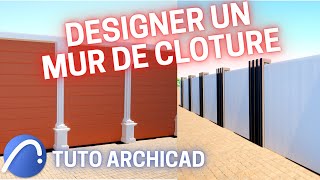 Comment faire des designs de murs de clôture dans ArchiCAD [upl. by Ardnasil]