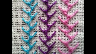 Knotted Cretan stitch tutorial [upl. by Brout]