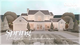 spring realistic suburban farmhouse exterior  bloxburg house build [upl. by Arad]