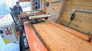 Edging Cherry Boards on our WoodMizer EG100 Edger and why we love it [upl. by Corina938]