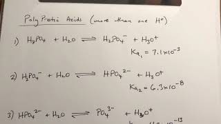 Polyprotic acids H3PO4 [upl. by Yenittirb270]