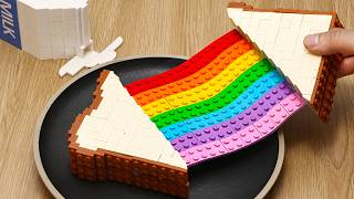 Eating RAINBOW Grilled Cheese Sandwich LEGO Food Challenge 🥪🌈 LEGO Breakfast Recipe [upl. by Gilson]