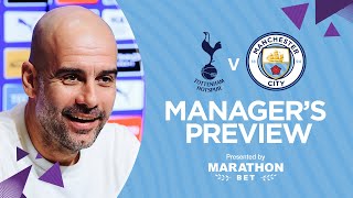 INJURY NEWS SANE AND LAPORTE LATEST  PEPS PRESS CONFERENCE  Tottenham v Man City [upl. by Waylin]