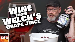 Turn WELCHS into WINE  Easy Grape Juice Wine Recipe tldr cut [upl. by Aile]