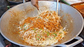 Pad Thai sold at a food festival in Samut Prakan Province Thailand [upl. by Sharline]