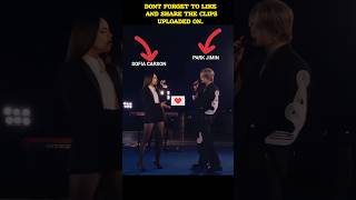 Slow Dance LIVE 😍 Sofia Carson and Park Jimin ✨ jimin bts shorts [upl. by Edouard]