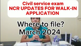 CIVIL SERVICE EXAM UPDATES FOR WALKIN APPLICATION NCR [upl. by Mittel]