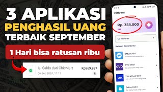 3 Aplikasi Penghasil Uang Terbaik September 2024  Cara Dapat Uang Dari Internet [upl. by Leventis]