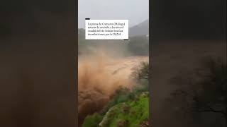 La presa de Comares Málaga retiene la avenida y lamina el caudal del río Solano tras las lluvias [upl. by Arihk]