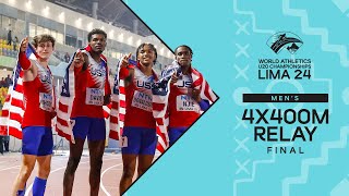 USA 🇺🇸 dominate 4x400m relay final  World Athletics U20 Championships Lima 2024 [upl. by Cato]