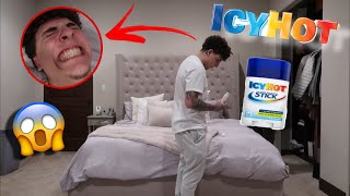 ICY HOT ON MY BOYFRIENDS BRICK PRANK HILARIOUS REACTION [upl. by Garceau1]