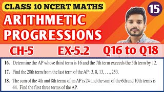 Arithmetic Progressions  Chapter 5  Ex 52 Q16 to Q18  Class 10 Maths NCERT [upl. by Noned309]