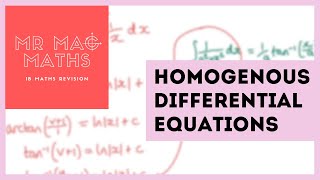 IB AAHL Topic 5  Homogenous Differential Equations [upl. by Noe]