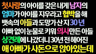 감동사연 첫사랑 아이이를 갖은 내가 예비시모 때문에 도망가 30년을 살게 되는데 아빠 없이 의사가 된 아들의 상견례 30년 전 헤어진 남편이 신청사연라디오드라마사연라디오 [upl. by Eanyl933]