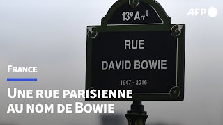 Une rue David Bowie inaugurée dans le 13ème arrondissement de Paris  AFP [upl. by Arreis922]