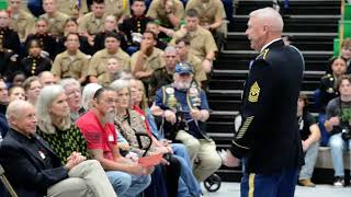 Finding the oldest veteran at the 40th Veterans Day Ceremony at West Iredell High School [upl. by Annawot]