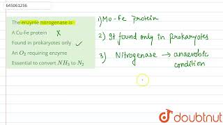 The enzyme nitrogenase is  12  NEET MOCK TEST 17  BIOLOGY  NTA MOCK TESTS ENGLISH  Doubtnu [upl. by Ailehs525]