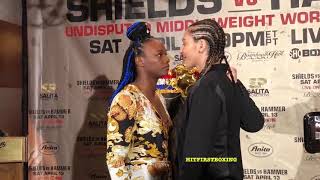 SHIELDS VS HAMMER FACE OFF SHOWTIME BOXING [upl. by Nakah]