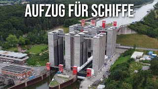 Wie funktioniert ein Schiffshebewerk  Schiffshebewerk Scharnebeck bei Lüneburg [upl. by Nwahser]