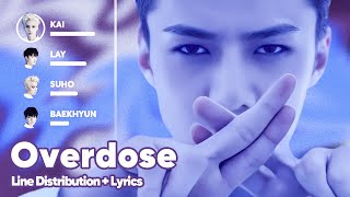 EXO  Overdose 중독  Line Distribution  Lyrics Karaoke PATREON REQUESTED [upl. by Cristie]