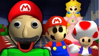 MARIOS TRYING TO KILL ME  BALDIS BASICS 64  SUPER MARIO 64 BALDIS BASICS MOD [upl. by Nitsirt]