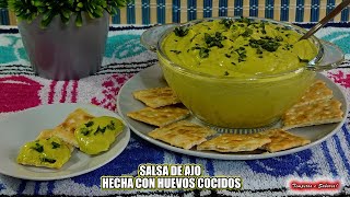 SALSA DE AJO HECHA CON HUEVOS COCIDOS PARA MAYOR SEGURIDAD IRRESISTIBLE Y FÁCIL [upl. by Lilian]