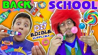 DIY EDIBLE SCHOOL SUPPLIES Teacher vs Supplies FUNnel Vision Back to School Skit [upl. by Deys]