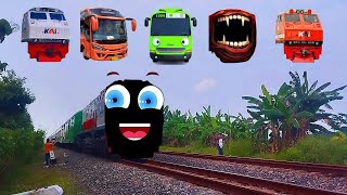 Mari Bermain Tebak Gambar Kereta Api Lucu CC203 Bus Pariwisata Rogi Train Eater CC201 Red n Blue [upl. by Nerval]