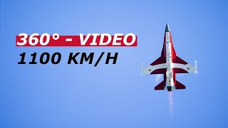 On board takeoff and demoflight  F16 Fighting Falcon  360° VR video [upl. by Aihgn]