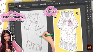 The EASIEST way to draw ANY clothes on Adobe Illustrator [upl. by Fennie]