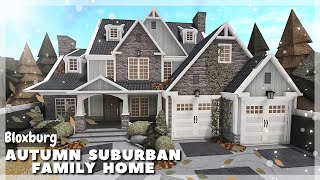 BLOXBURG Autumn Suburban Family Home Speedbuild  Roblox House Build [upl. by Nelram]