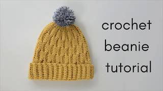 Crochet Beanie Tutorial  how to make a crochet hat [upl. by Mannes]