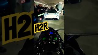 ninja h2r vs lamborghini exhaust sound shorts video arf bike meetup motogp arfvlog [upl. by Jalbert721]