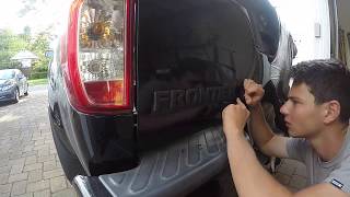 Nissan Frontier MODS PlastiDipping the Lettering on 2015 Nissan Frontier [upl. by Rozamond]