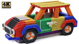 DIY  How To Make Color Mini Cooper From Magnetic Balls  Satisfying   Magnet World 4K [upl. by Sutphin]