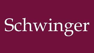 How to Pronounce Schwinger Correctly in German [upl. by Iila]